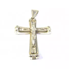 Stříbrný přívěsek kříž s topazy