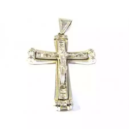 Stříbrný přívěsek kříž s topazy