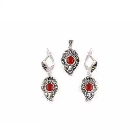 Stříbrná souprava s karneoly