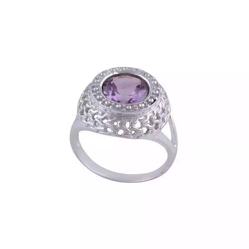 Stříbrný prsten s ametystem