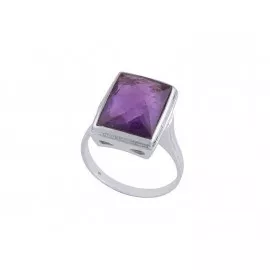 Stříbrný prsten s ametystem