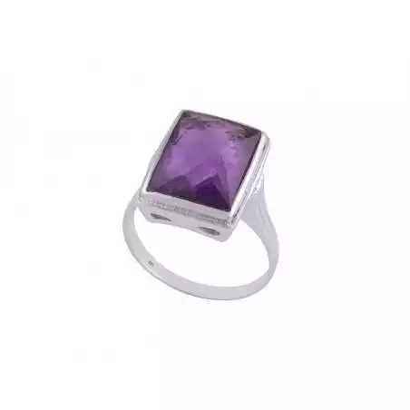 Stříbrný prsten s ametystem