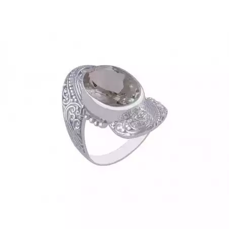 Stříbrný prsten se zeleným ametystem