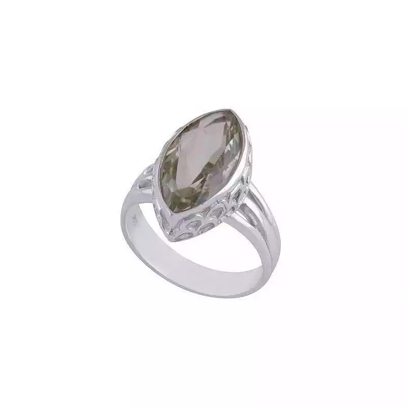 Stříbrný prsten se zeleným ametystem