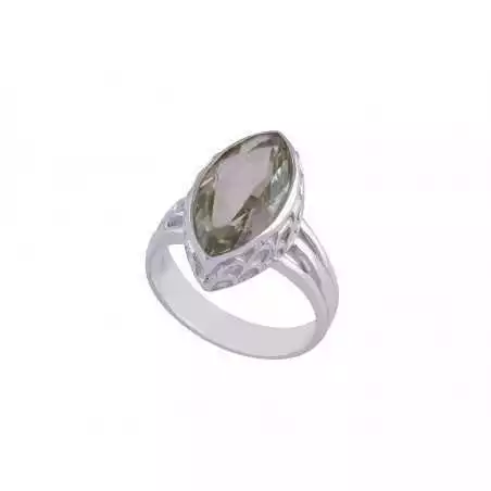 Stříbrný prsten se zeleným ametystem
