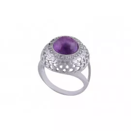 Stříbrný prsten s ametystem