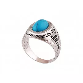 Stříbrný prsten s tyrkysem