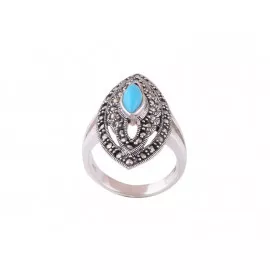 Stříbrný prsten s tyrkysem