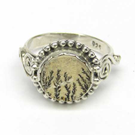 Stříbrný prsten s psilomelanem