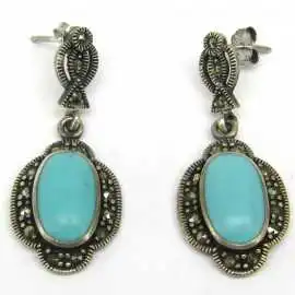 Stříbrné naušnice s tyrkysem