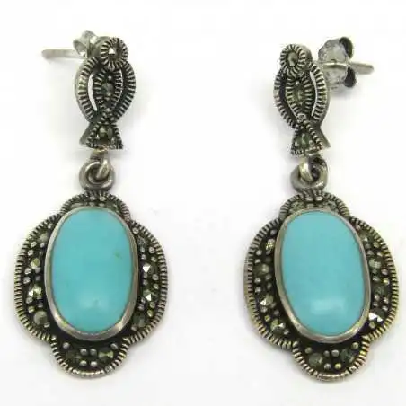Stříbrné naušnice s tyrkysem