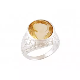 Stříbrný prsten s citrínem