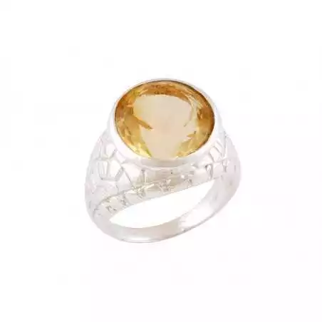 Stříbrný prsten s citrínem