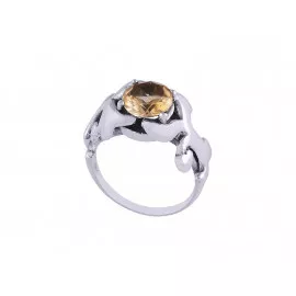 Stříbrný prsten s citrínem