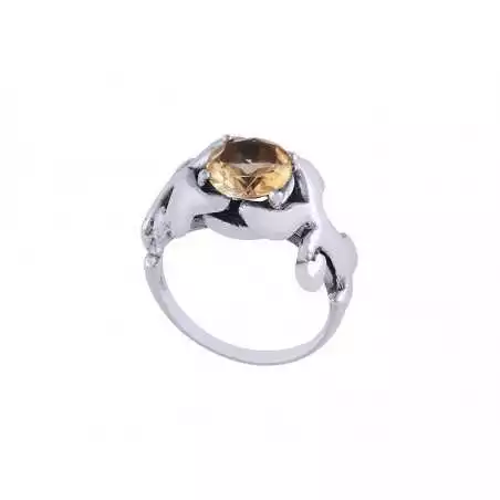 Stříbrný prsten s citrínem