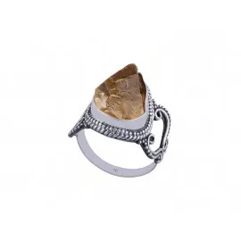 Stříbrný prsten s citrínem