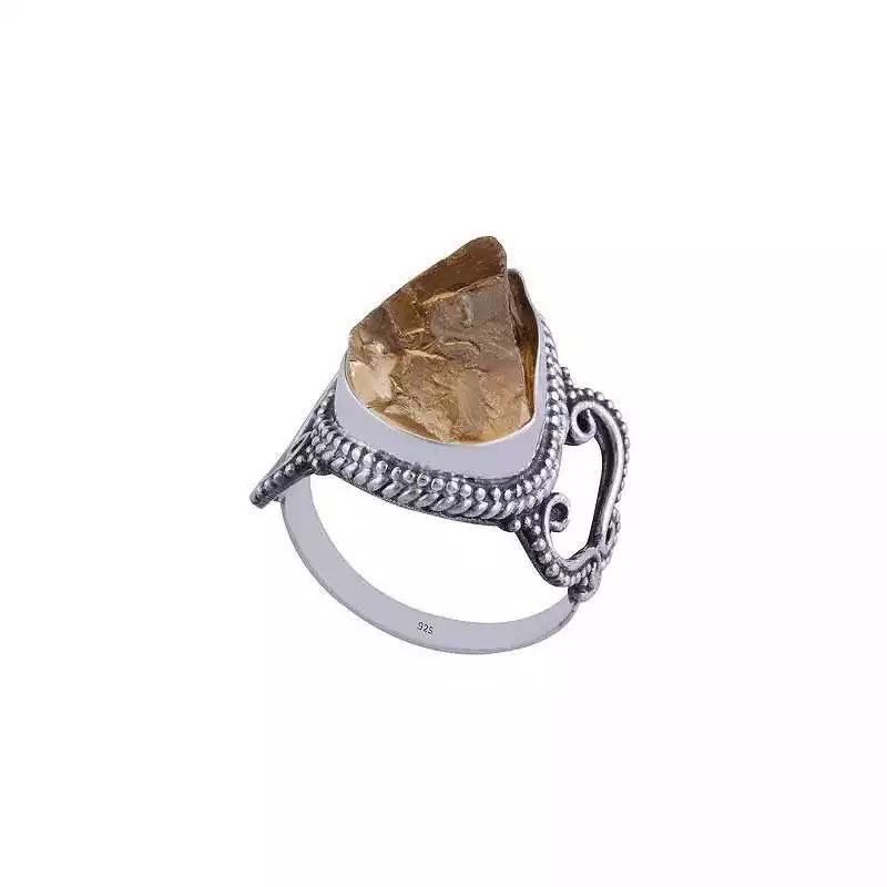 Stříbrný prsten s citrínem