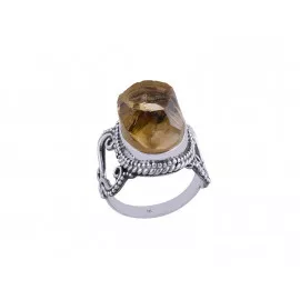 Stříbrný prsten s citrínem
