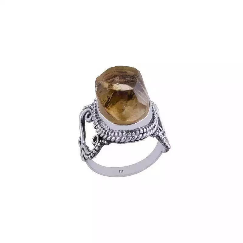 Stříbrný prsten s citrínem