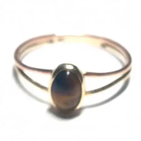 14 kt zlatý prsten s tygřím okem