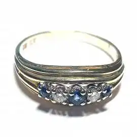 14 kt zlatý prsten s iolitem