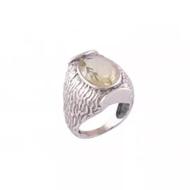 Stříbrný prsten s citrónovým topazem