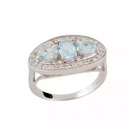 Stříbrný prsten s topazy