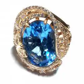 14 kt zlatý prsten se spinelem