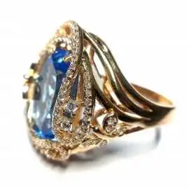 14 kt zlatý prsten se spinelem