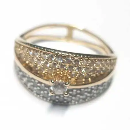 14 kt zlatý prsten se zirkony