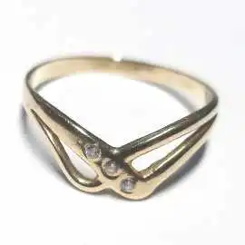 14 kt zlatý prsten s brilianty 0.06 kt