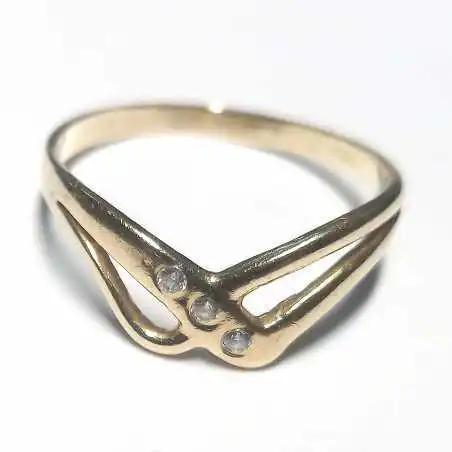 14 kt zlatý prsten s brilianty 0.06 kt