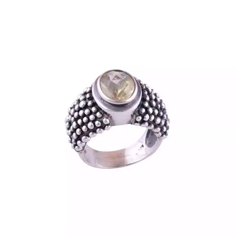 Stříbrný prsten s citrónovým topazem