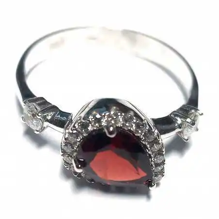 14 kt zlatý prsten s granátem