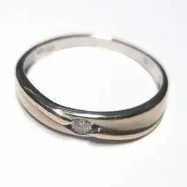 14 kt zlatý prsten s briliantem 0.08 kt