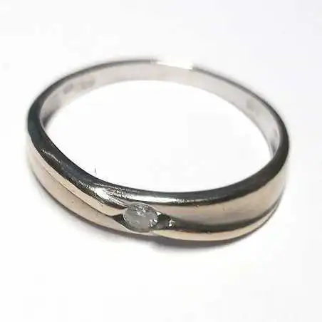 14 kt zlatý prsten s briliantem 0.08 kt