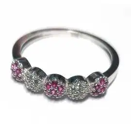 14 kt zlatý prsten se zirkony