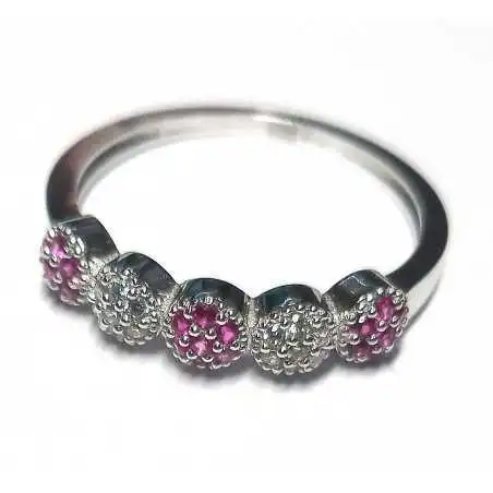 14 kt zlatý prsten se zirkony