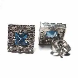 14 kt zlaté náušnice s akvamaríny