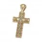 14 kt luxusní zlatý přívěsek kříž s brilianty 0.12 kt