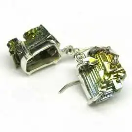 Stříbrné naušnice s bismutem