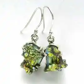 Stříbrné naušnice s bismutem