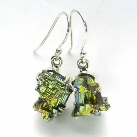 Stříbrné naušnice s bismutem