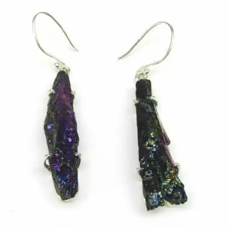 Stříbrné naušnice s duhovým kyanitem