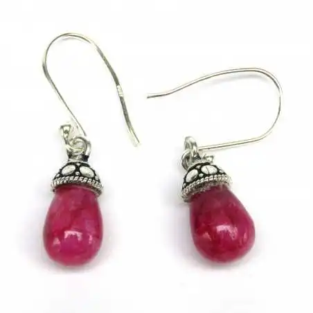 Stříbrné naušnice s rubíny