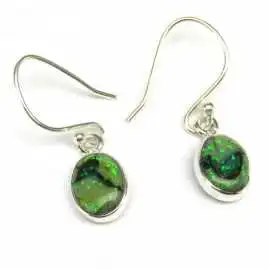 Stříbrné naušnice s opálem