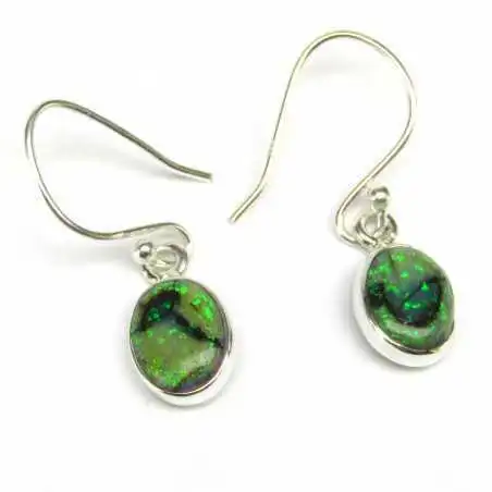 Stříbrné naušnice s opálem