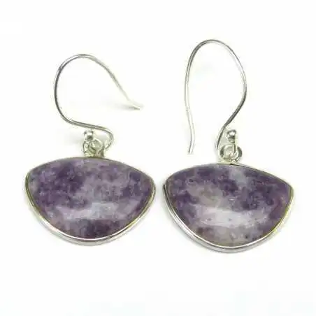 Stříbrné naušnice s lepidolitem