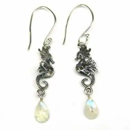 Stříbrné naušnice s měsíčními kameny