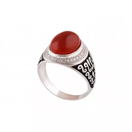 Stříbrný prsten s karneolem